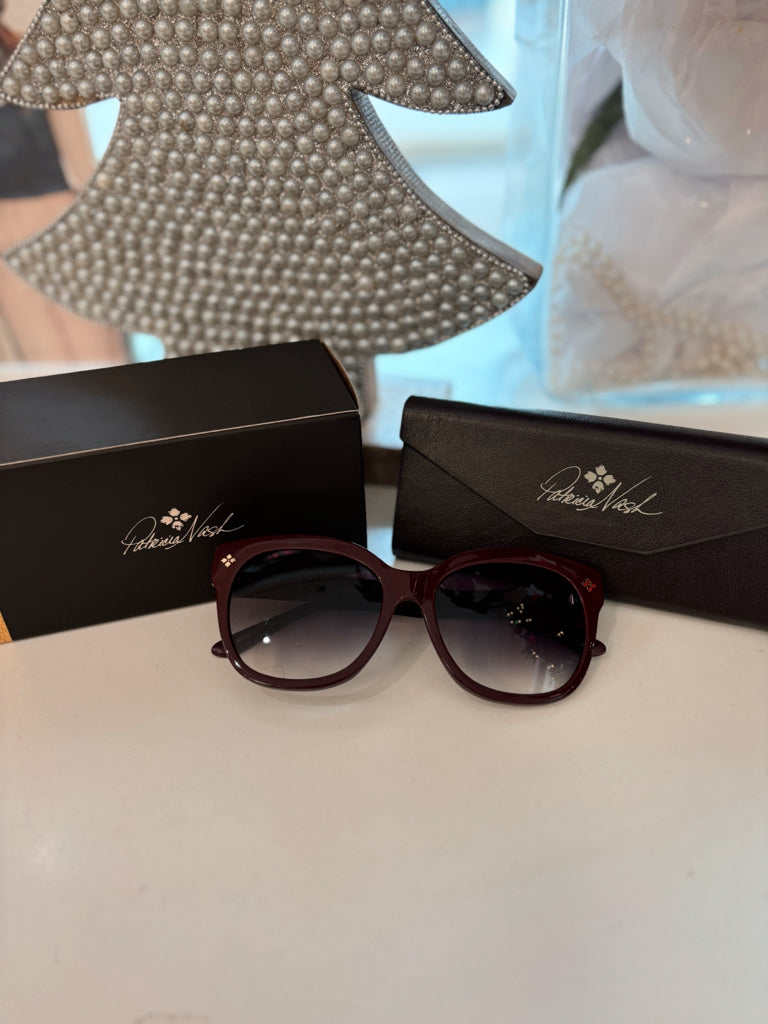 Patricia Nash Maroon Audrey Sunglasses