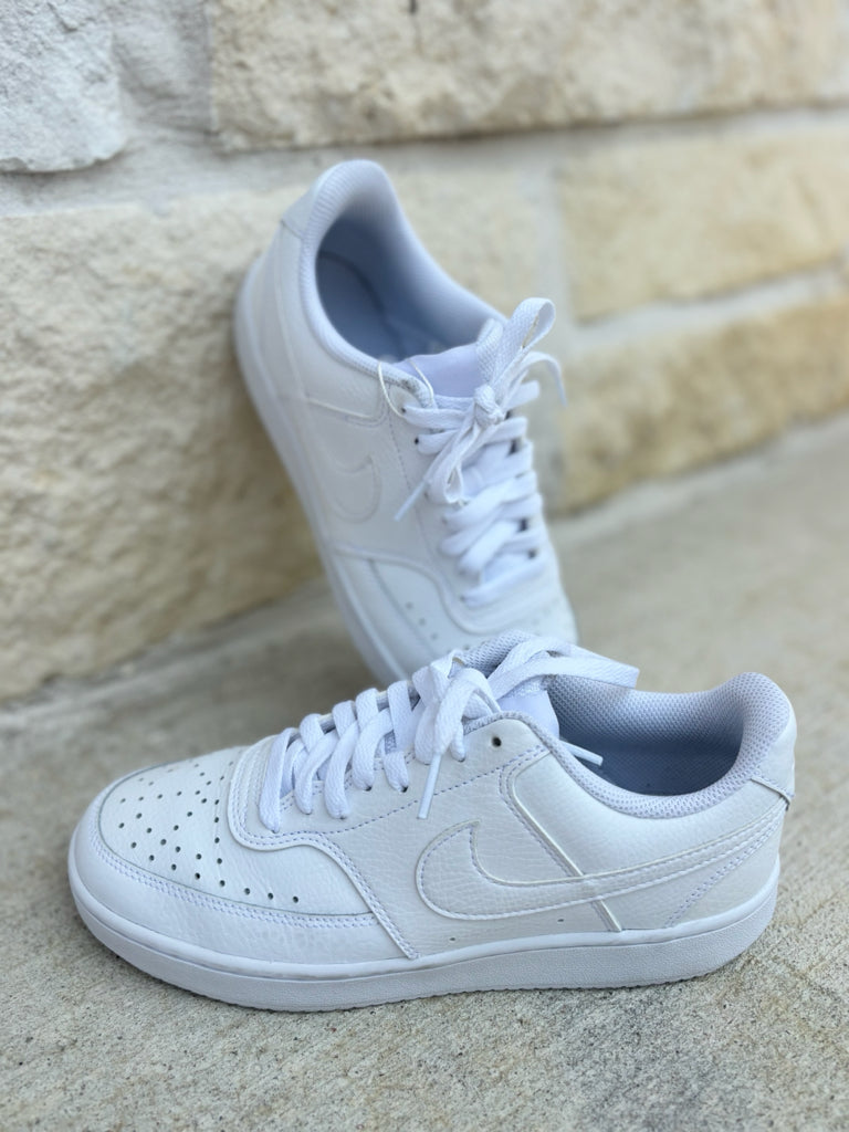 Nike Size 8 White Court Vision Lace Up Sneakers