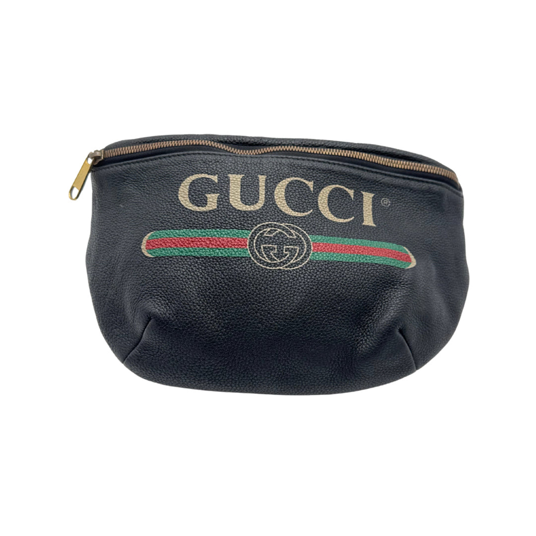 Gucci Black Leather Bum Bag