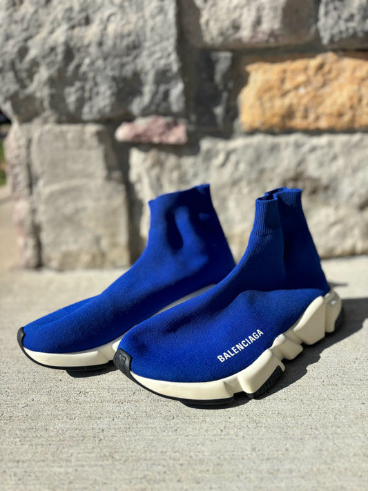 Balenciaga Size 8 Blue Speed Sock