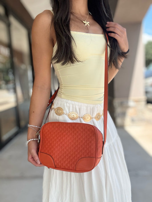 Gucci Orange Leather Crossbody
