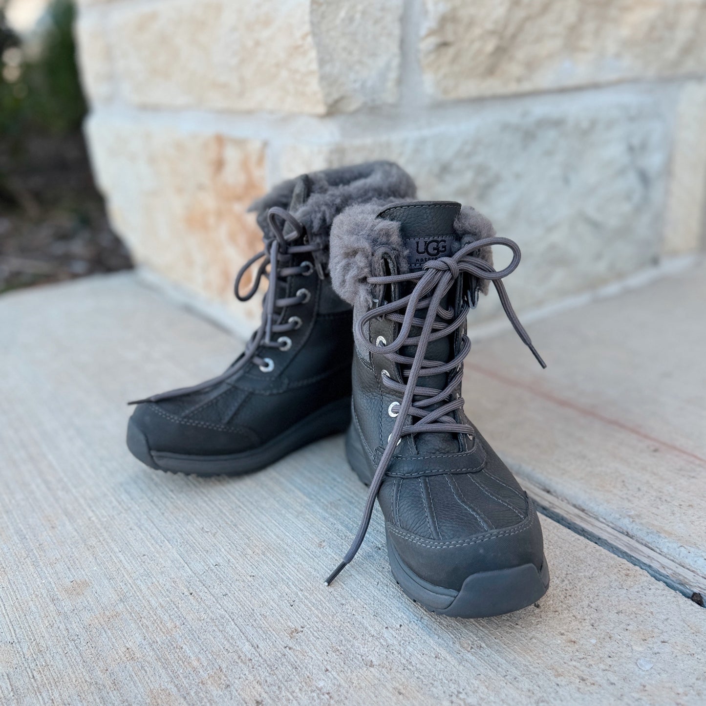 UGG Size 6 Gray Fuzzy Boots