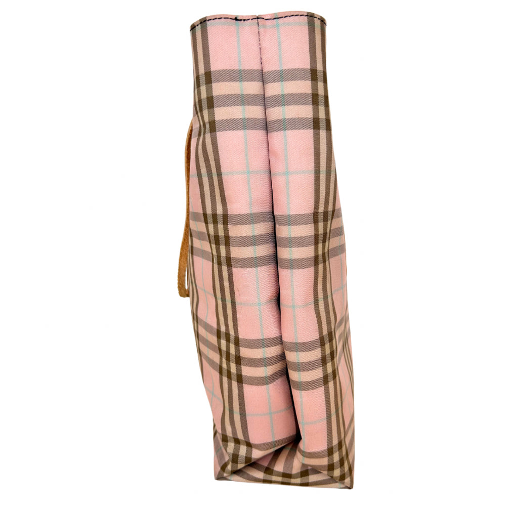 **RECENT MARKDOWN** Burberry Pink Plaid Tall Tote Bag