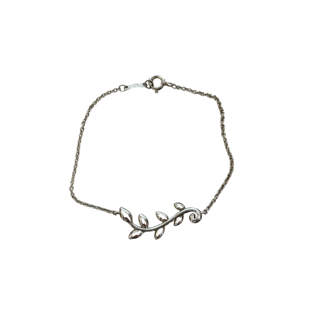 Tiffany & Co. Silver Paloma Olive Leaf Vine Bracelet