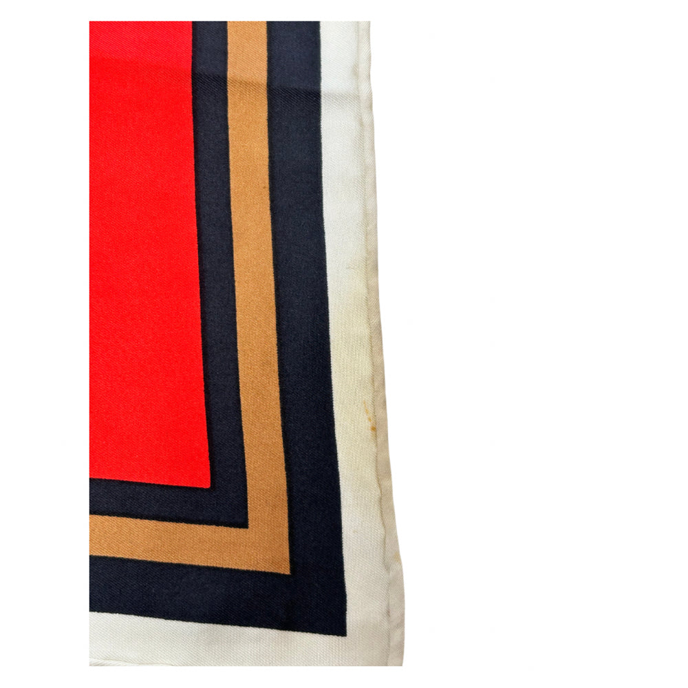 Christian Dior Red Sqaure Design Scarf