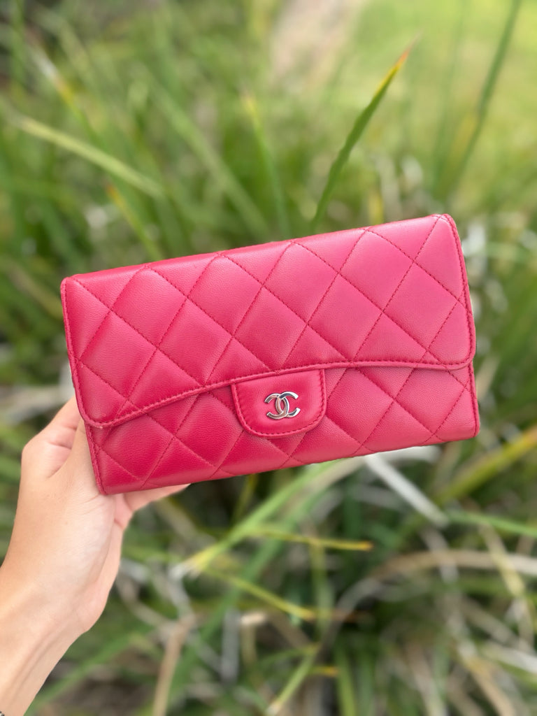 Chanel Hot Pink Classic Long Flap Wallet
