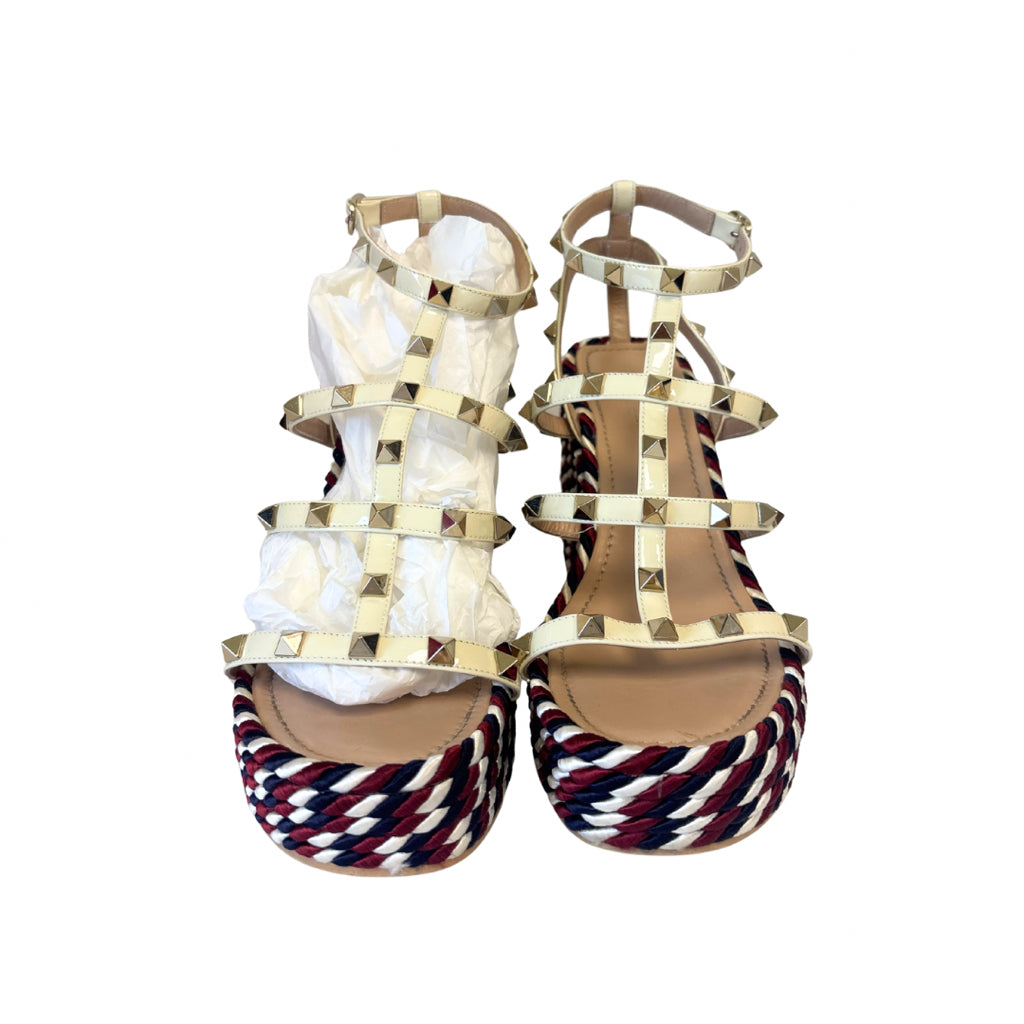 Valentino Size 39 Red White and Blue Shoes