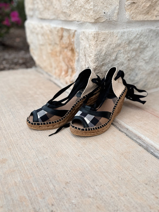 Burberry Size 37 Espadrille Wedges