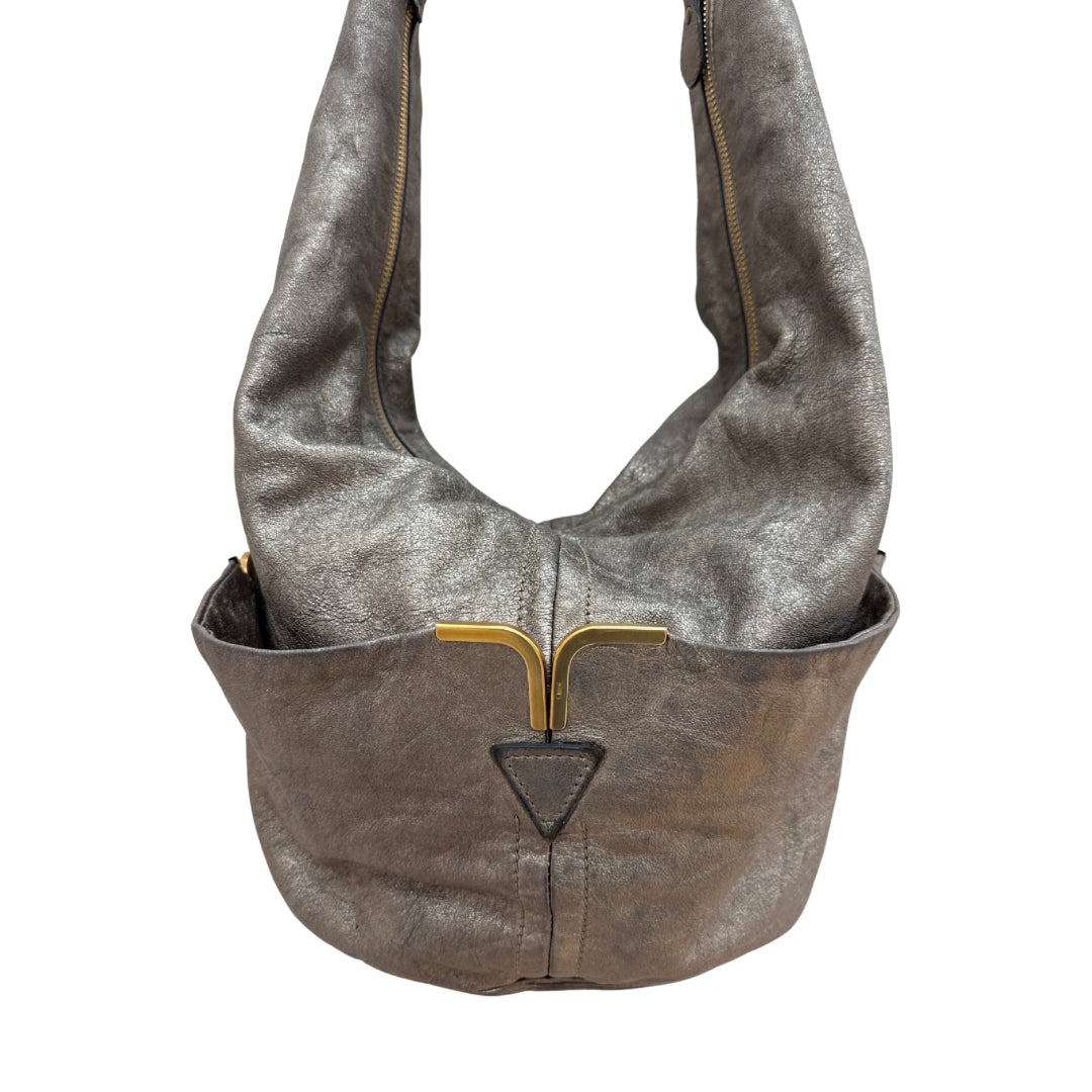 Chloe Gray Leather Purse