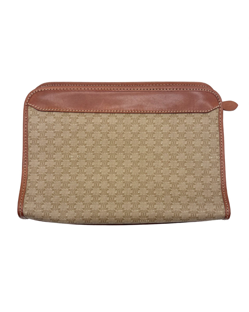 Celine Brown Monogrammed Clutch
