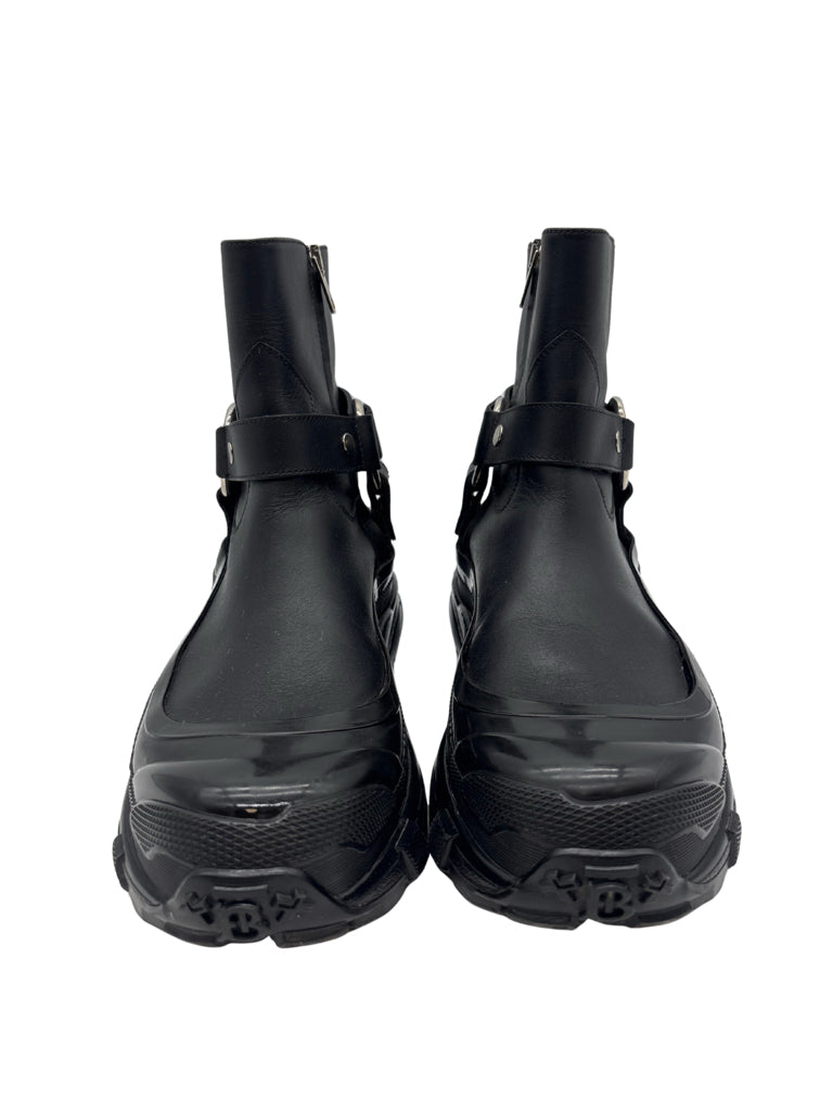 Burberry Size 39 Black Chort TB Barness Rubber Boots