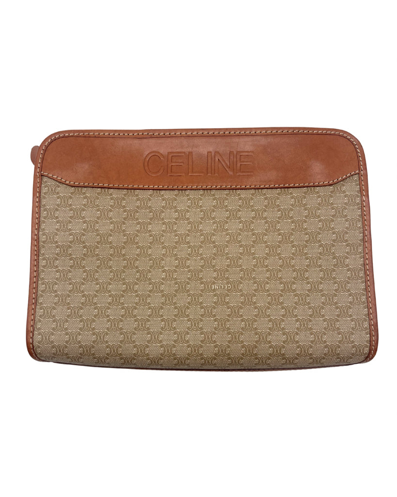Celine Brown Monogrammed Clutch