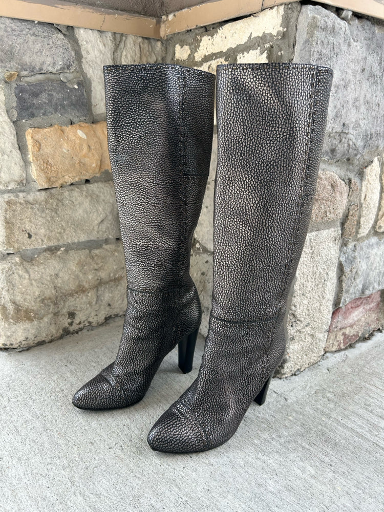 Fendi Metallic Size 8.5 Selleria Knee-High Boots