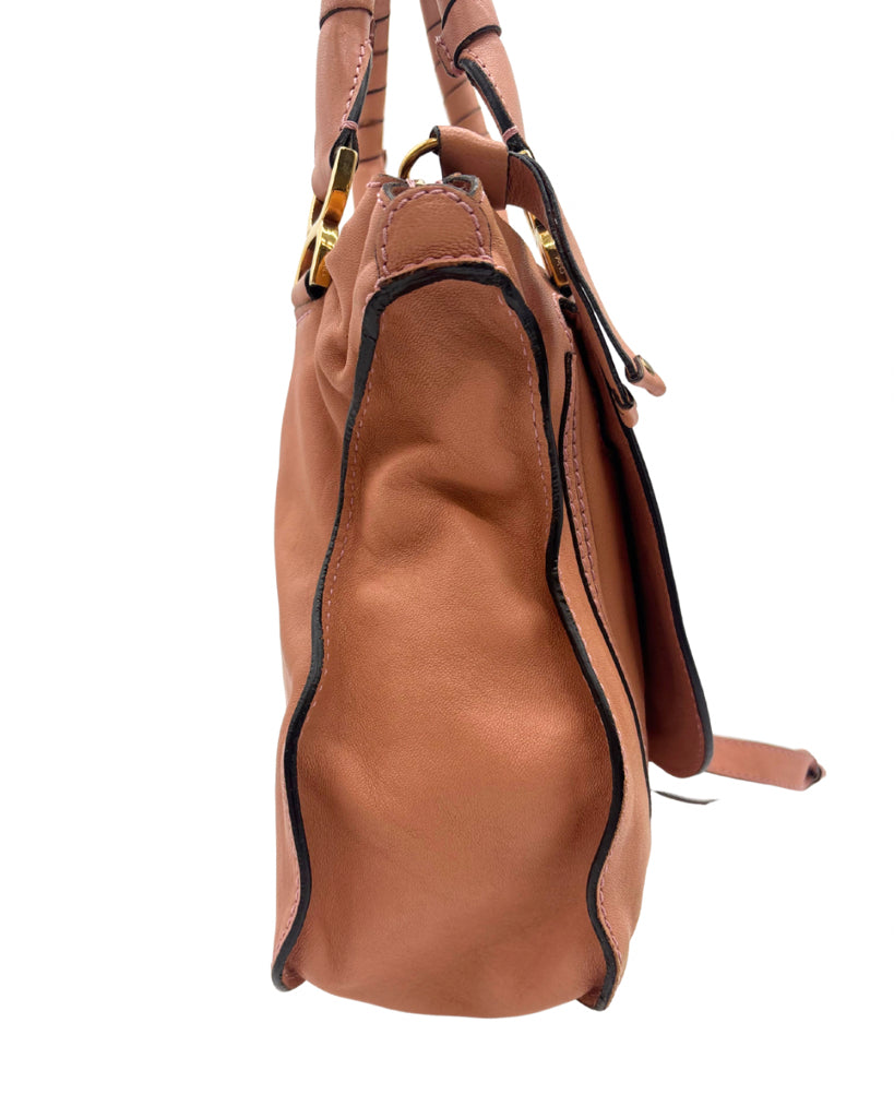 Chloe Coral Leather Satchel