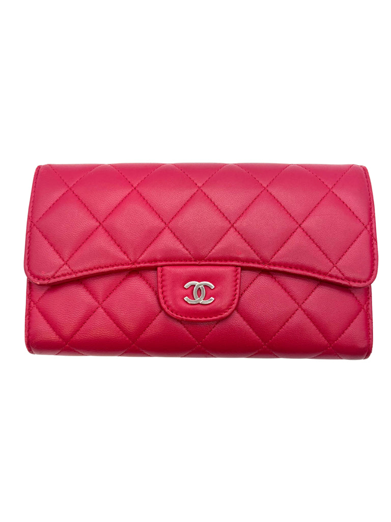 Chanel Hot Pink Classic Long Flap Wallet