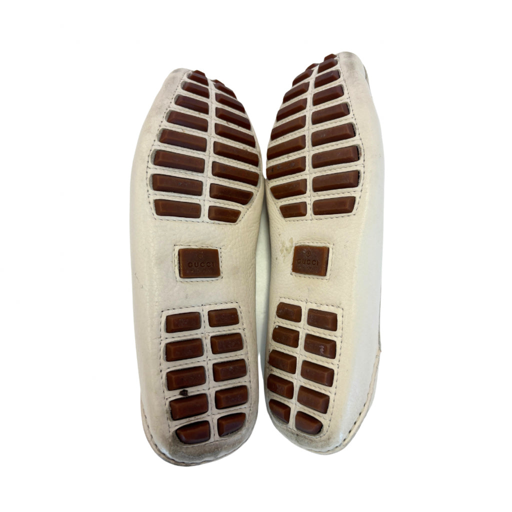 Gucci White Size 7.5 Bamboo Loafers / Fits true to size