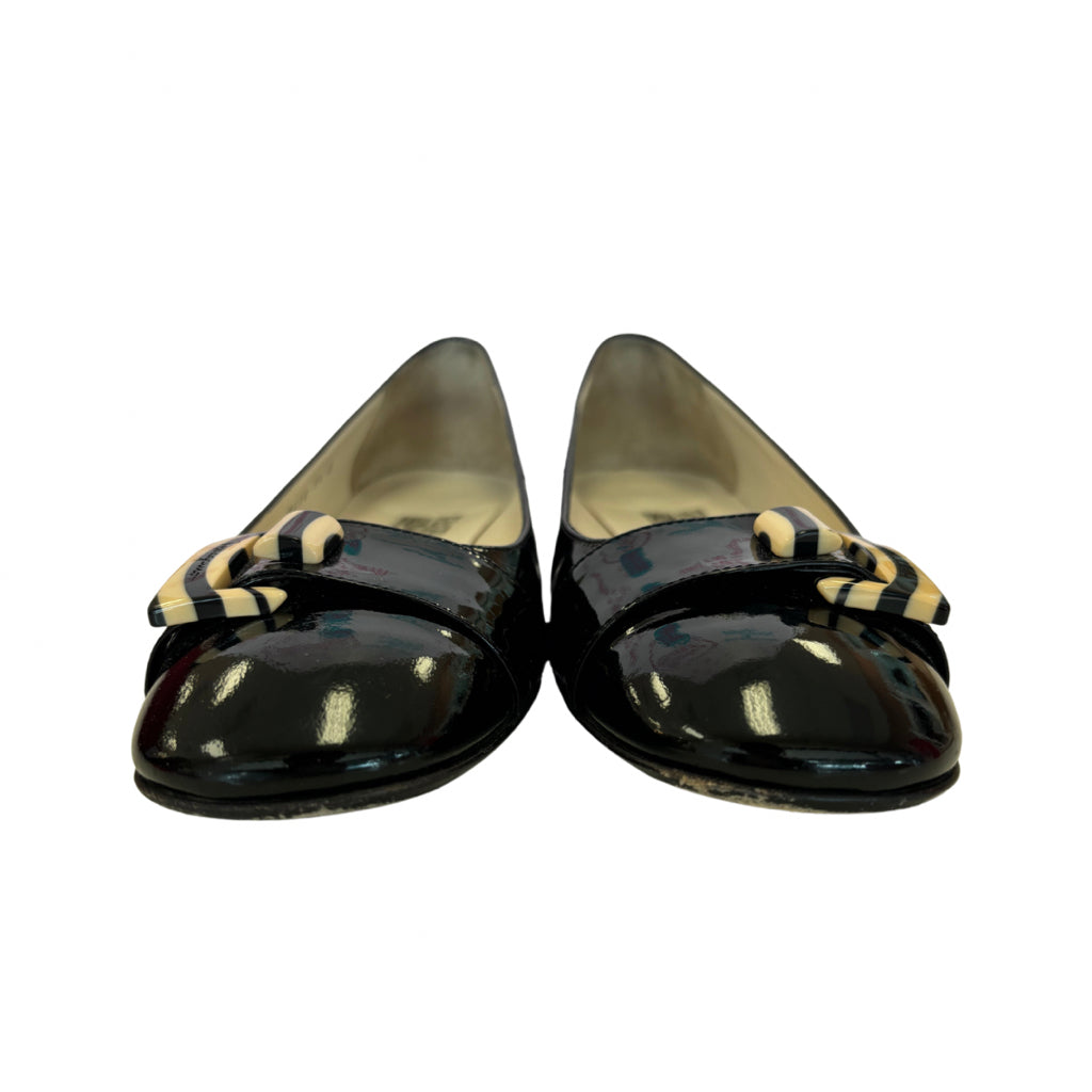 Ferragamo Size 9.5 Black Flats