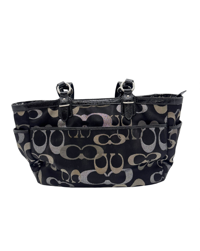 Coach Black Monogrammed Tote
