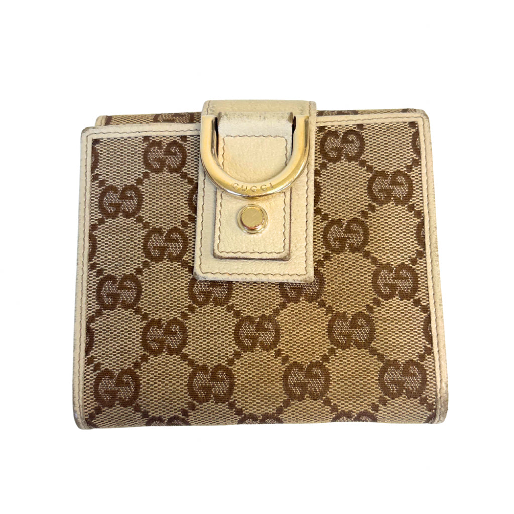 Gucci Beige D Ring Wallet