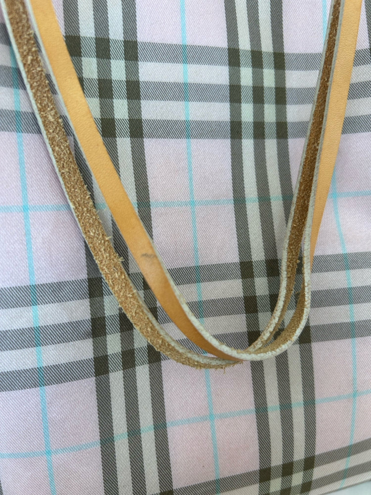 **RECENT MARKDOWN** Burberry Pink Plaid Tall Tote Bag