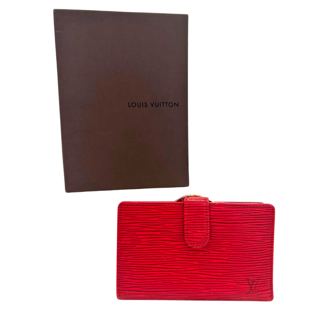 Louis Vuitton Red Epi Viennois Wallet