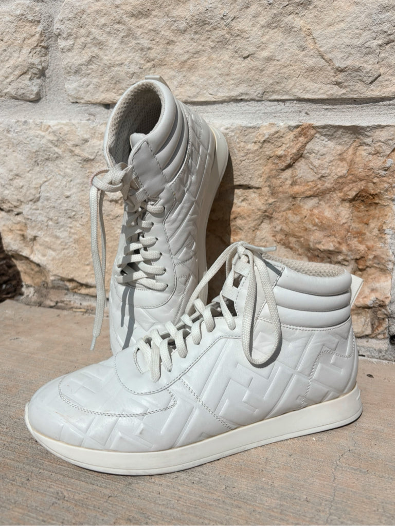 Fendi White Zucca FF Size 38 Sneakers