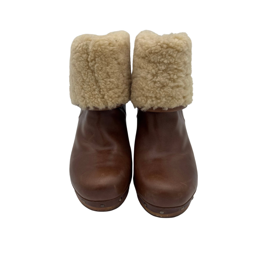 UGG Size 7 Brown Fur Boots