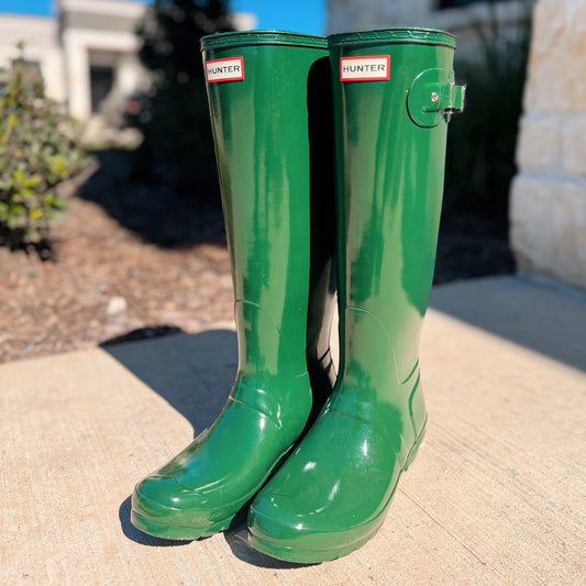Hunter Size 10 Green Rain Boots
