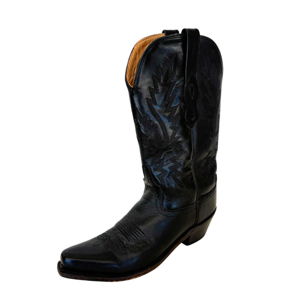 Old West Size 8 Black Cowboy Boots