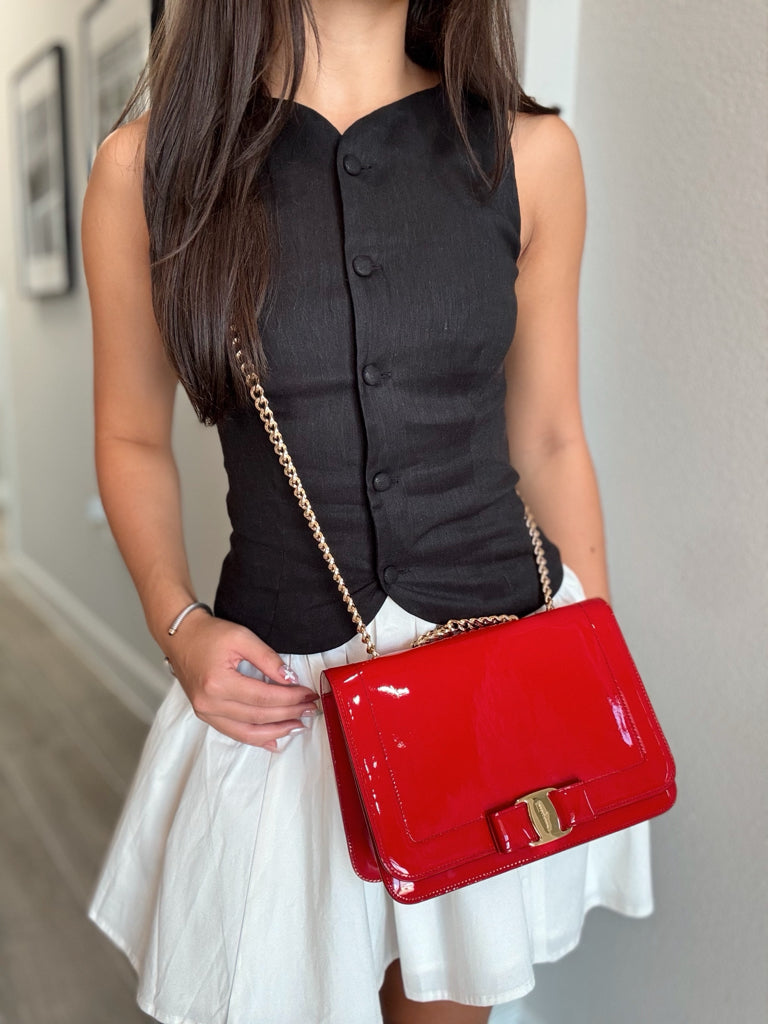 Ferragamo Red Vara Bowknot Crossbody