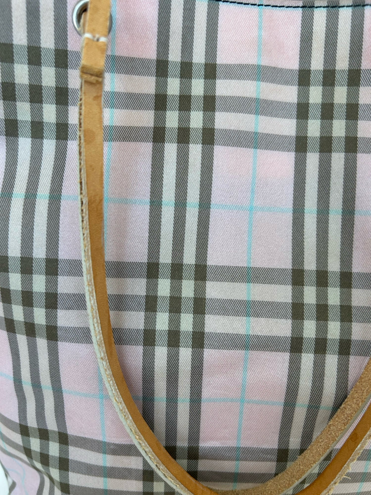 **RECENT MARKDOWN** Burberry Pink Plaid Tall Tote Bag