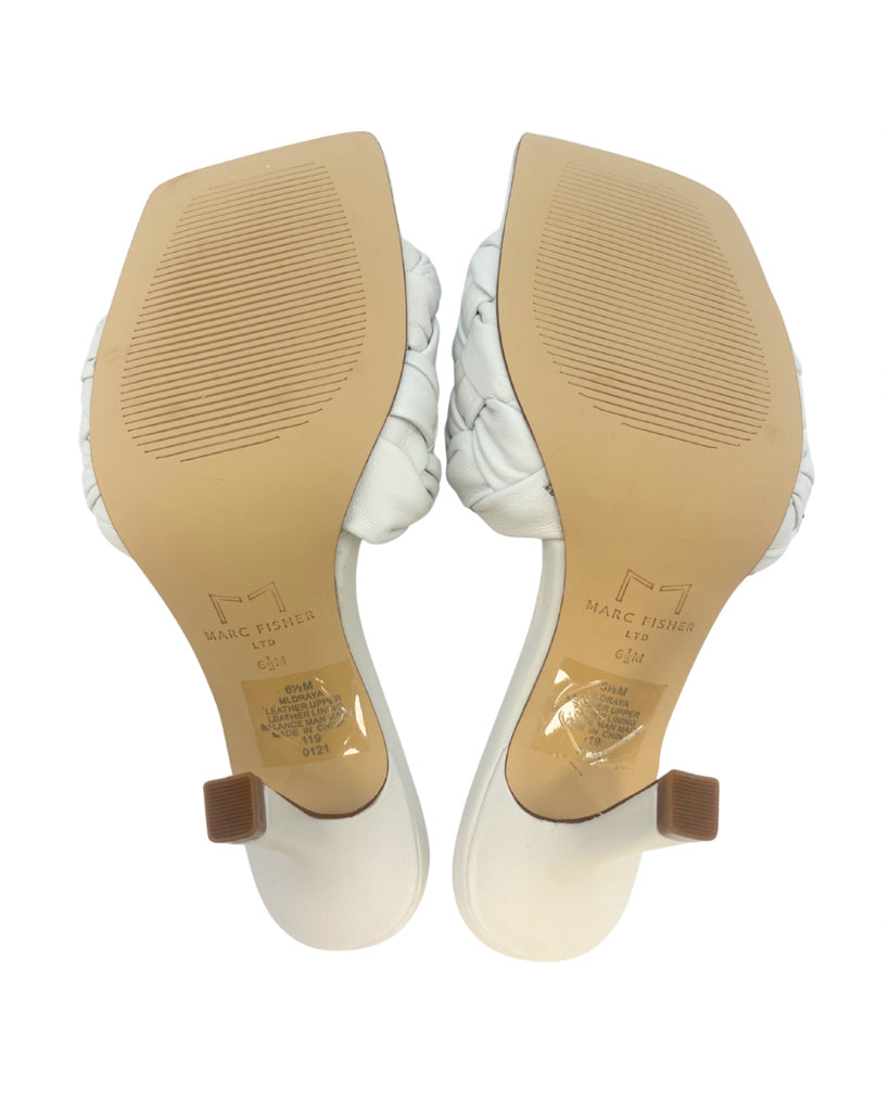 Marc Fisher Size 6.5 White Peep Toe Heels