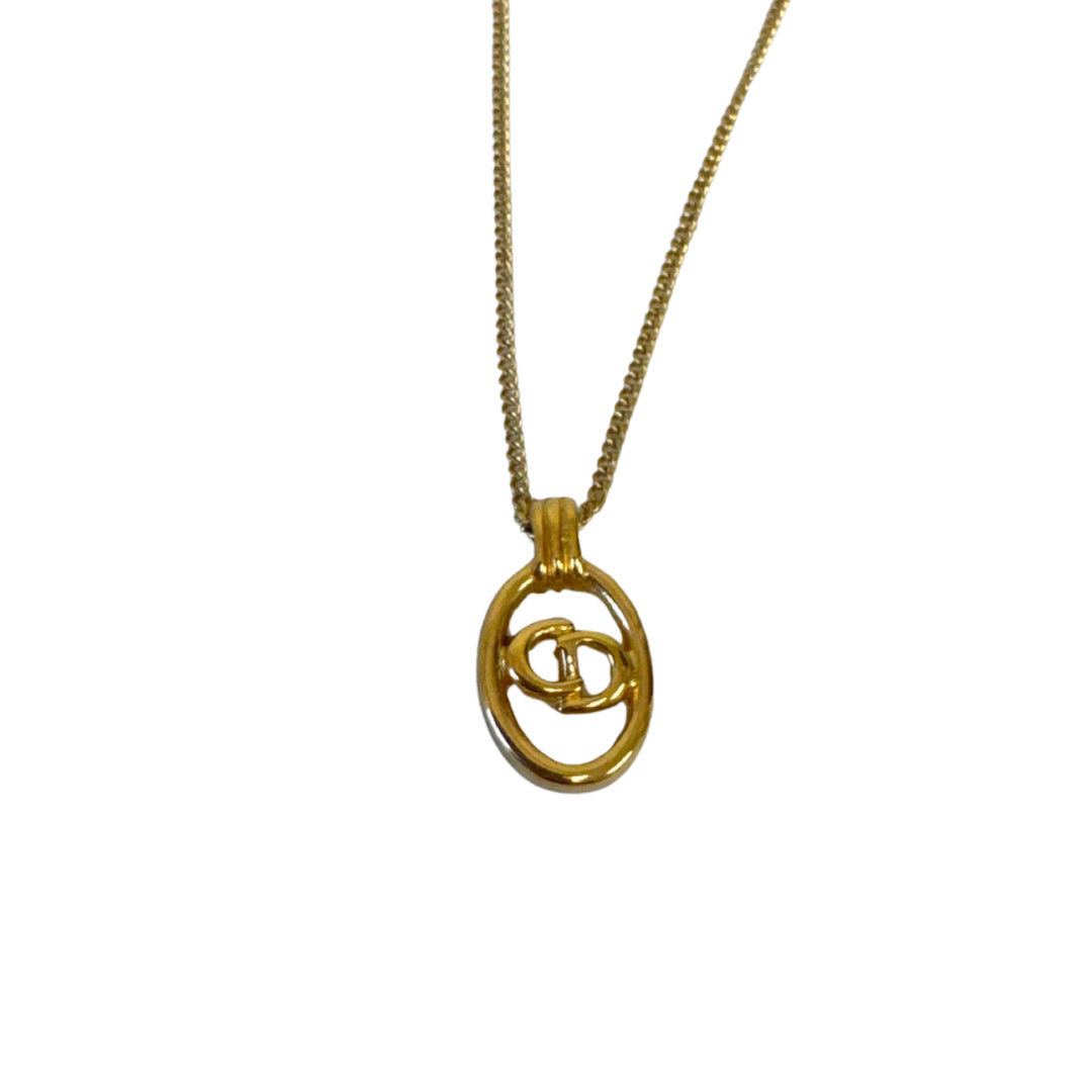 Christian Dior Gold Logo Necklace