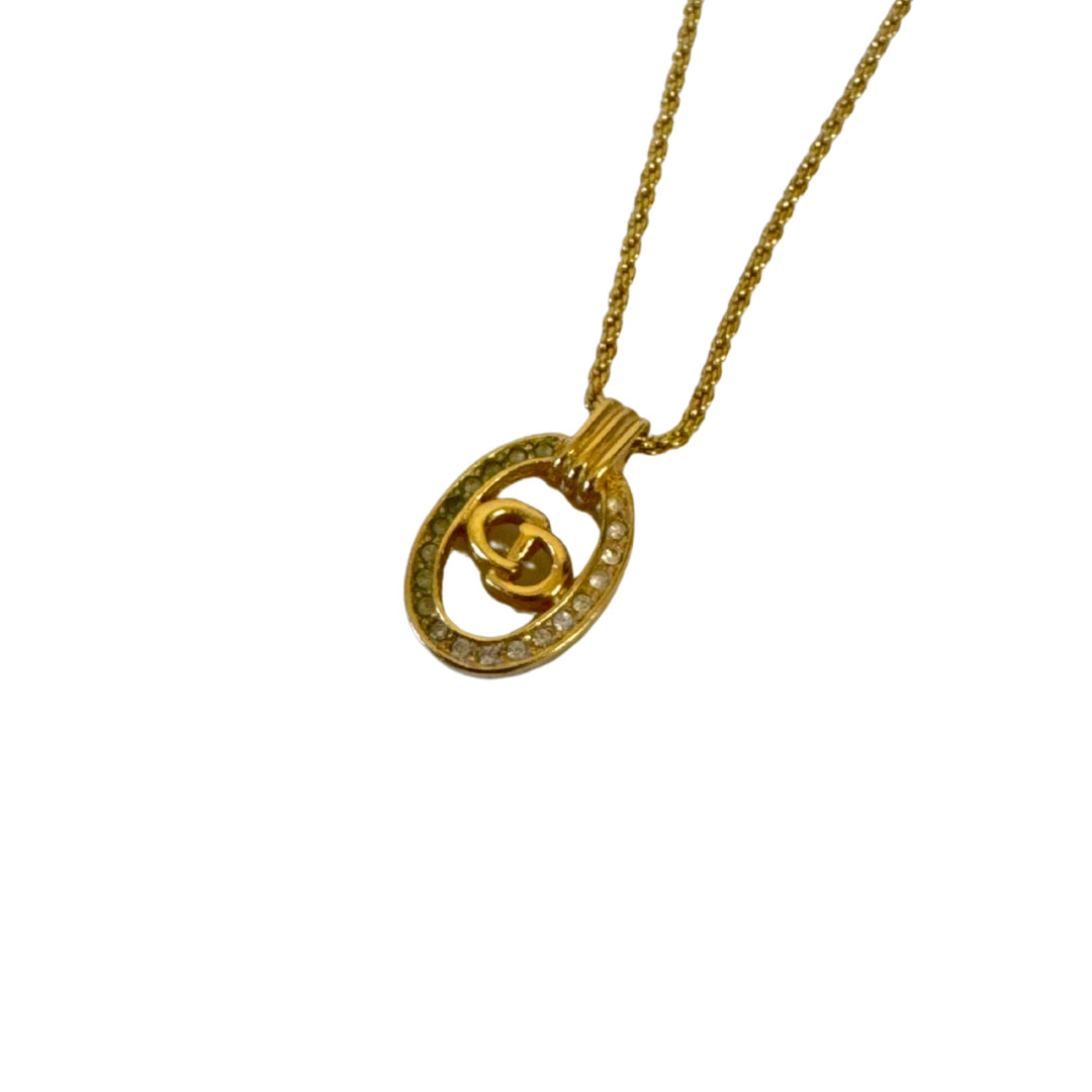 Christian Dior Gold Rhinestone Necklace