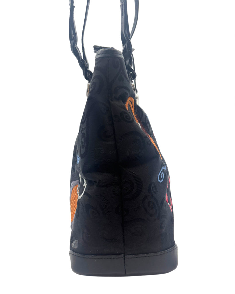 Brighton Black Embrioder Patch Tote Bag