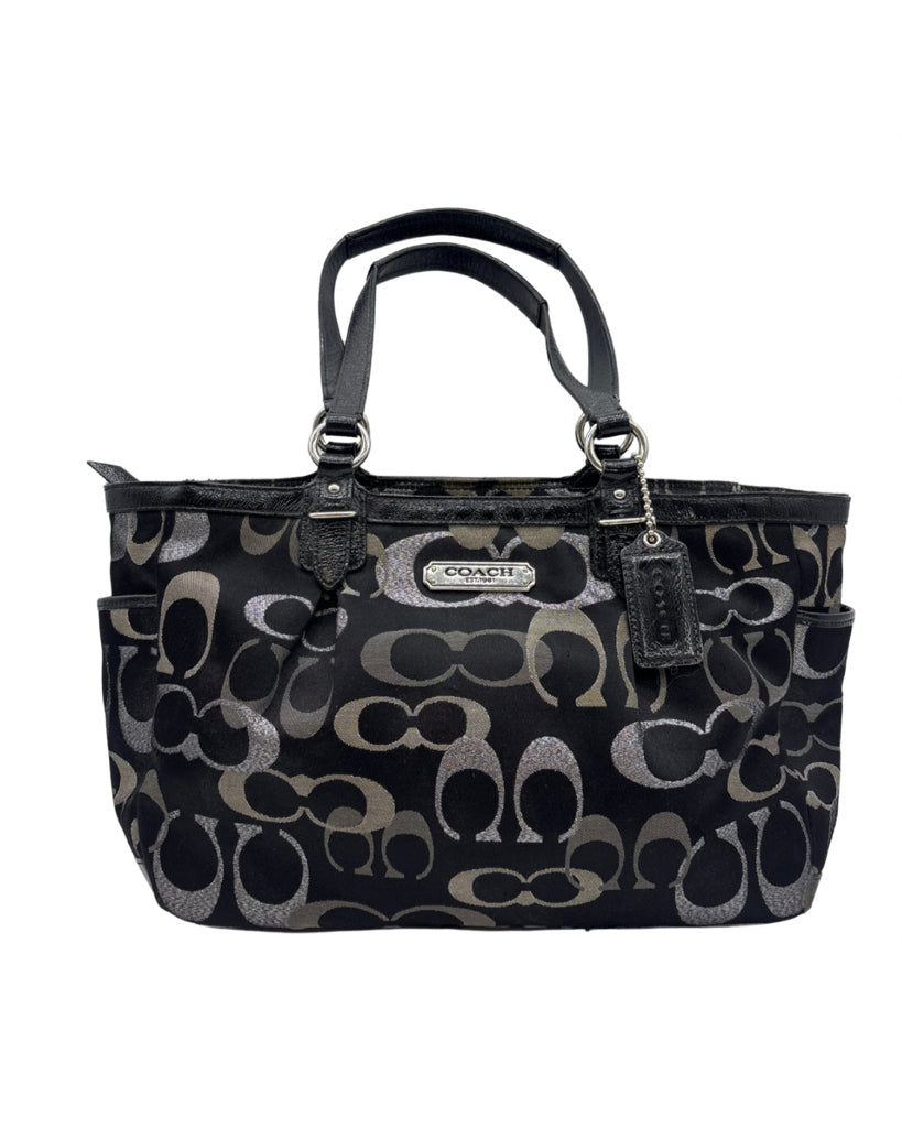 Coach Black Monogrammed Tote