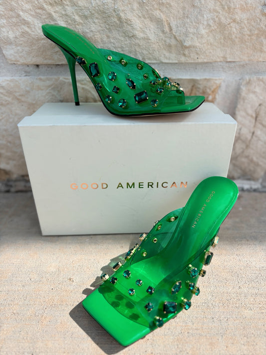 Good American Size 11 Green Heels