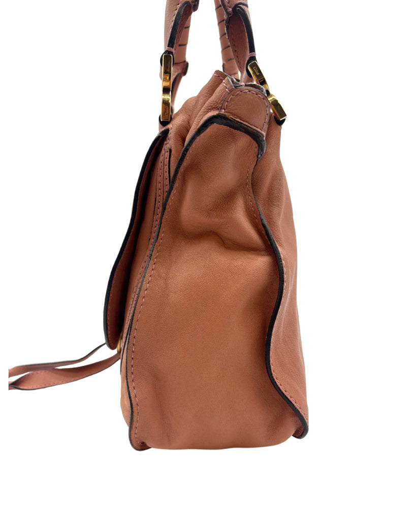 Chloe Coral Leather Satchel
