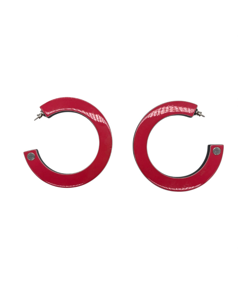 Hermes Enamel Variation Hoop Earrings
