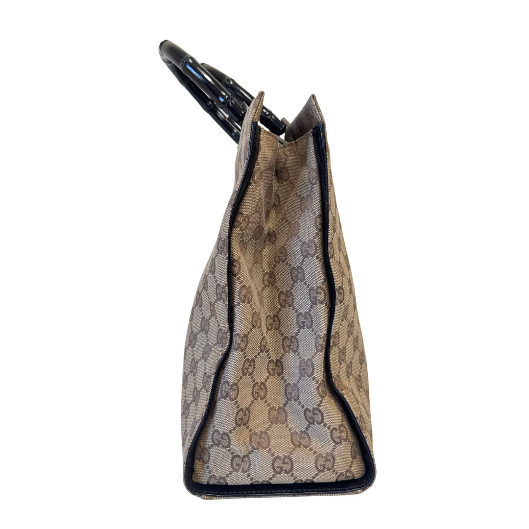 Gucci Monogram Bamboo Tote