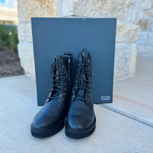 Eileen Fisher Size 7.5 Black Nelly Boots