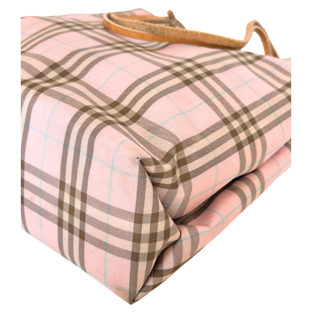 **RECENT MARKDOWN** Burberry Pink Plaid Tall Tote Bag