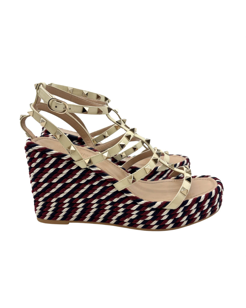Valentino Size 39 Red, White, and Blue Espadrilles