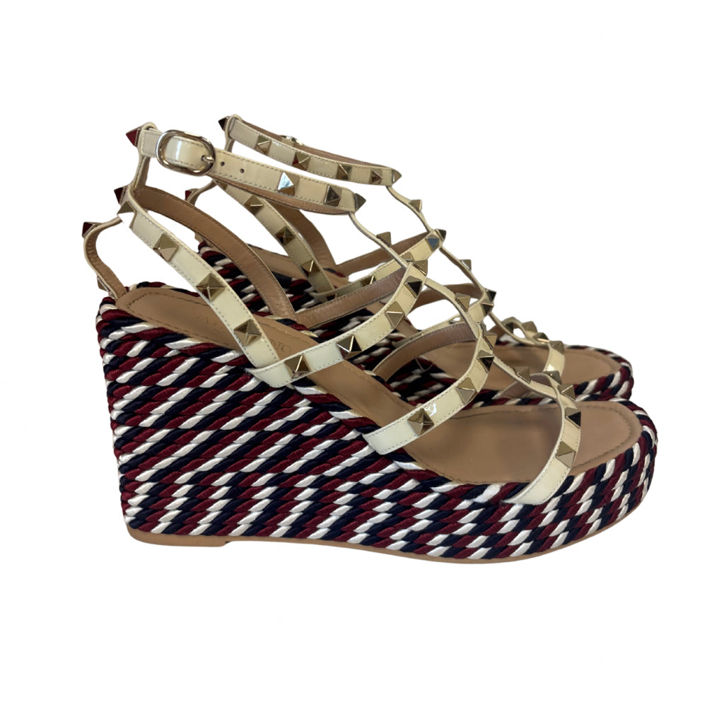 Valentino Size 39 Red White and Blue Shoes