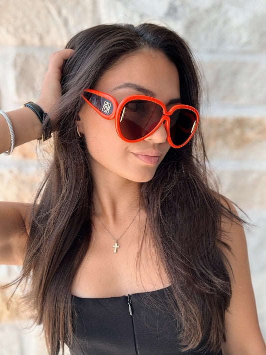Loewe Orange Aviator Pilot Sunglasses