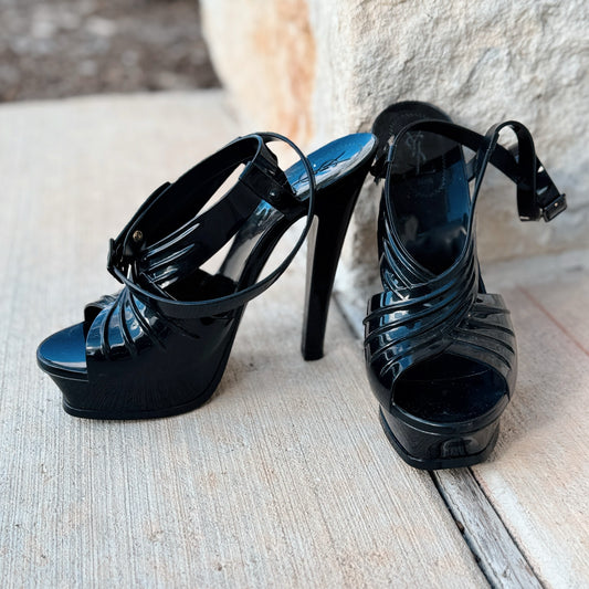 YSL Size 39 Black Jelly Heels