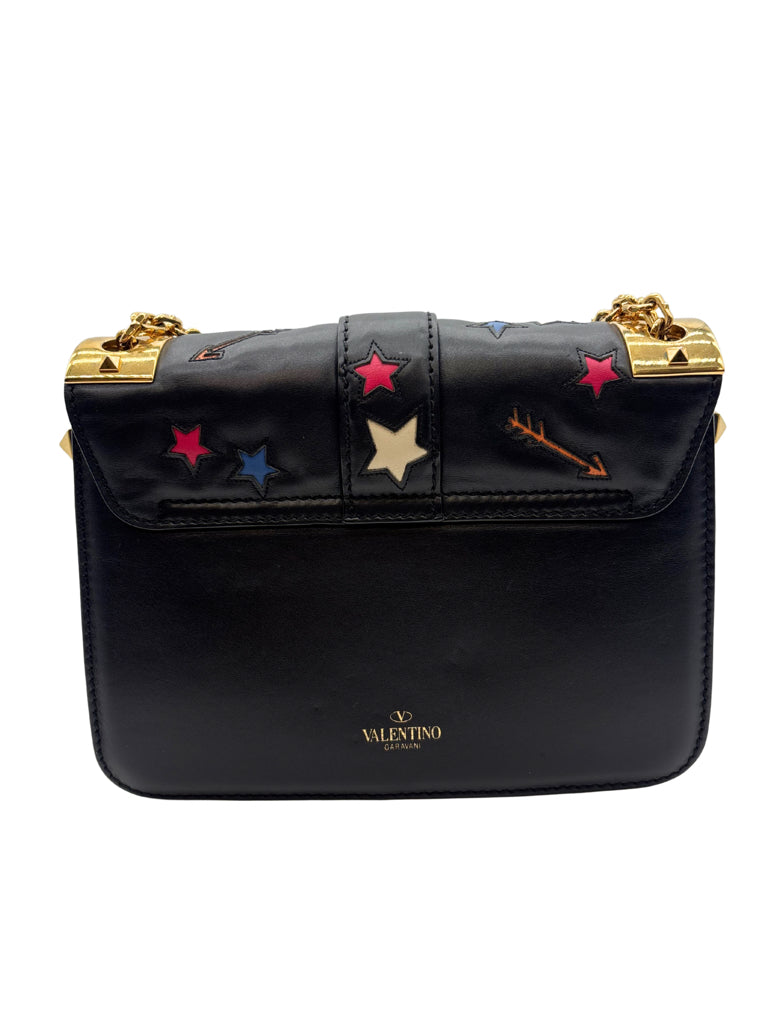 Valentino Black Butterfly & Star Flap Bag