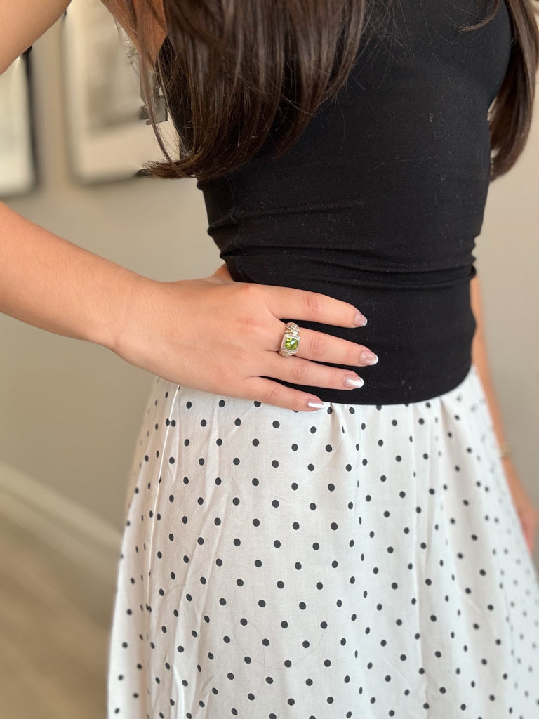 David Yurman Size 6.5 Peridot Ring 14k