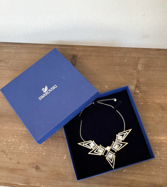 Swarovski Two Tone Geo Bib Necklace