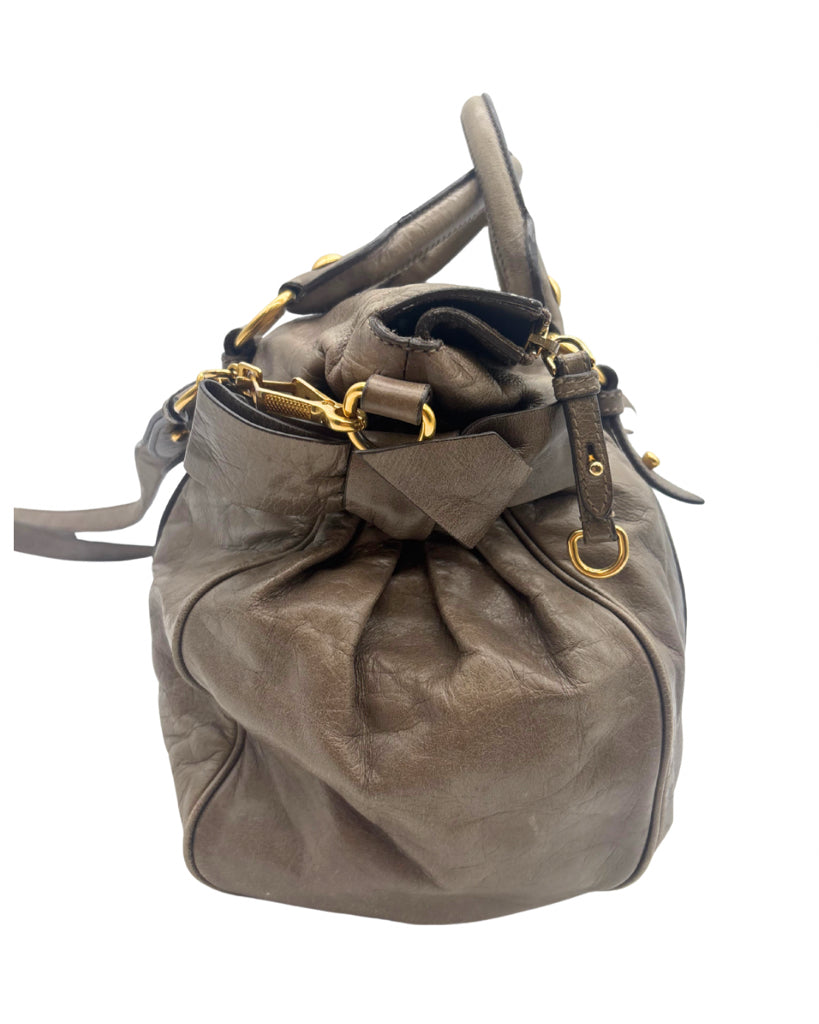 Miu Miu Tan Leather Tote